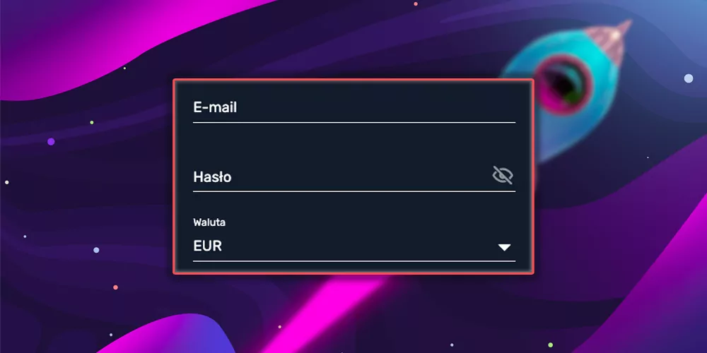 Wprowadzenie danych osobowych w celu utworzenia konta